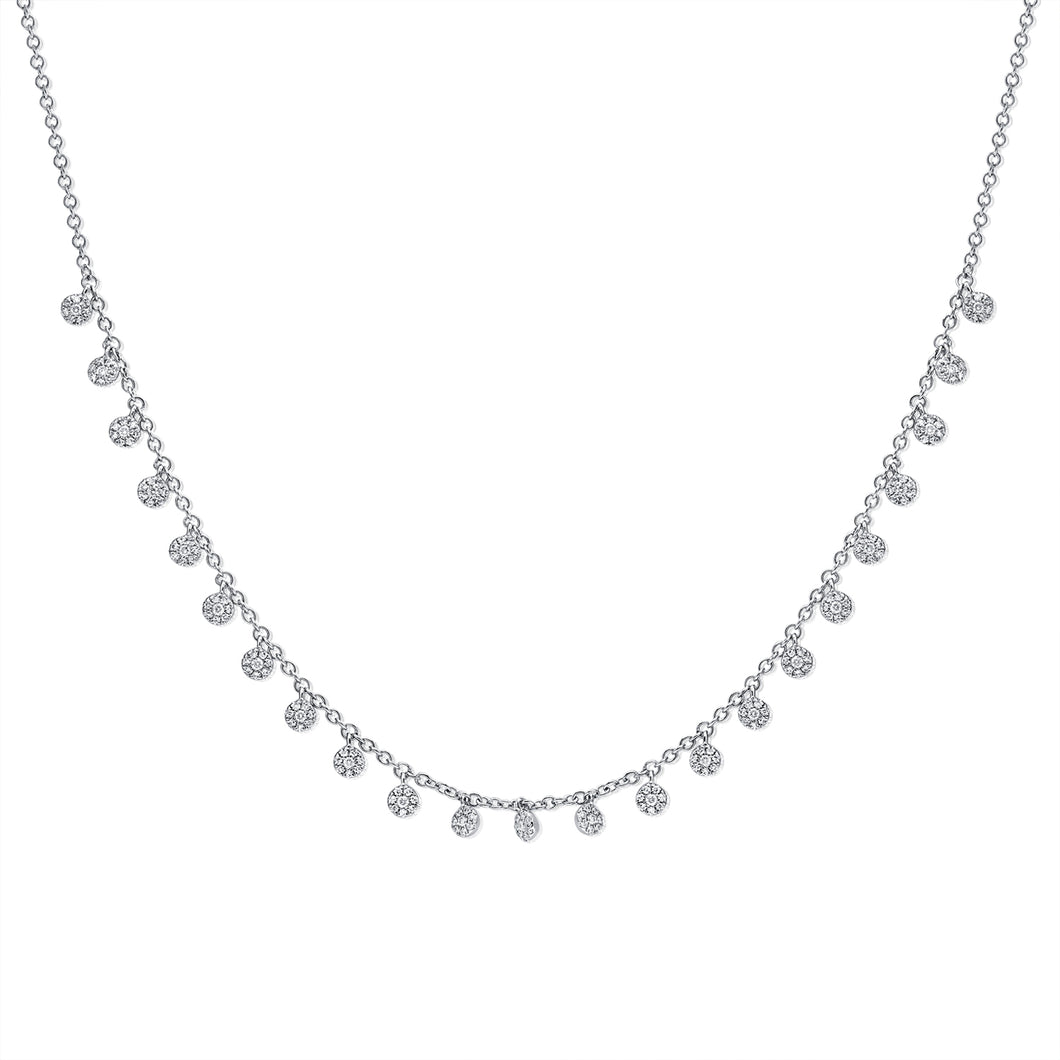 14K White Gold Diamond Charm Necklace