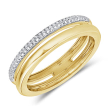 Load image into Gallery viewer, 14K Yellow Gold Diamond Double Band Ring
