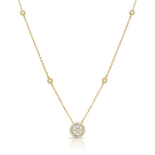 Load image into Gallery viewer, 14K Yellow Gold Diamond by the Yard Pendant Necklace
