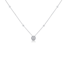 Load image into Gallery viewer, 14K Gold Diamond Circle with Diamond Halo Necklace
