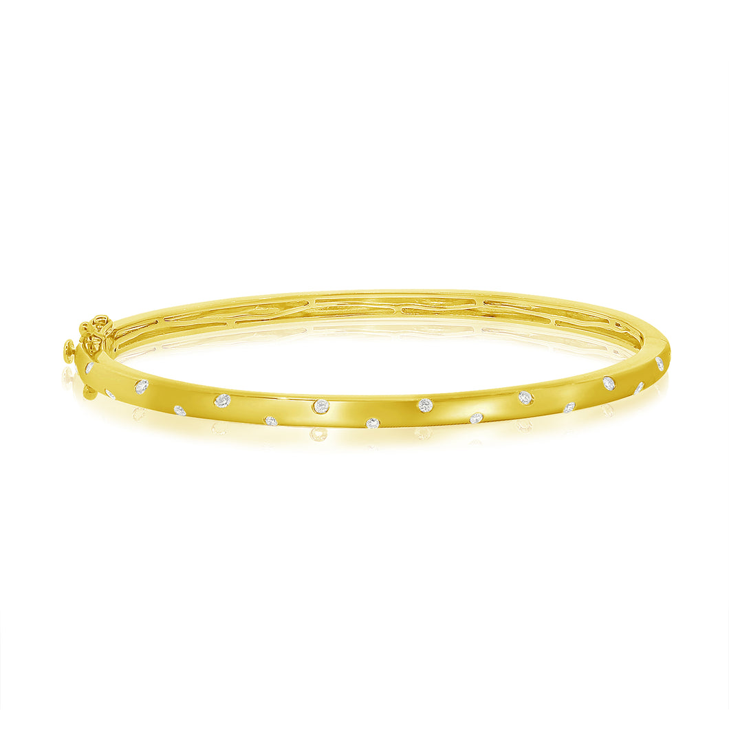 14K Gold Confetti Collection Small Diamond Bangle