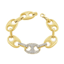 Load image into Gallery viewer, 14K Yellow Gold Diamond Link Bracelet
