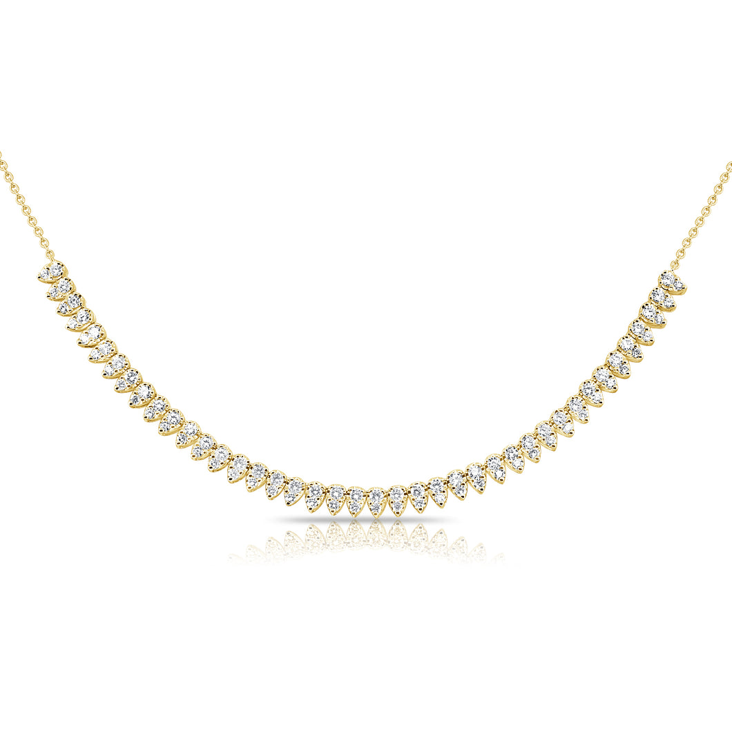 14K Gold Pear Shape Diamond Necklace