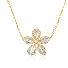 Load image into Gallery viewer, 14K Gold Diamond Flower Necklace
