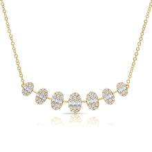 Load image into Gallery viewer, 14K Gold Baguette Diamond Bar Necklace
