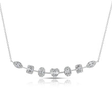 Load image into Gallery viewer, 14K Gold Multi-Shape Baguette Diamond Bar Necklace
