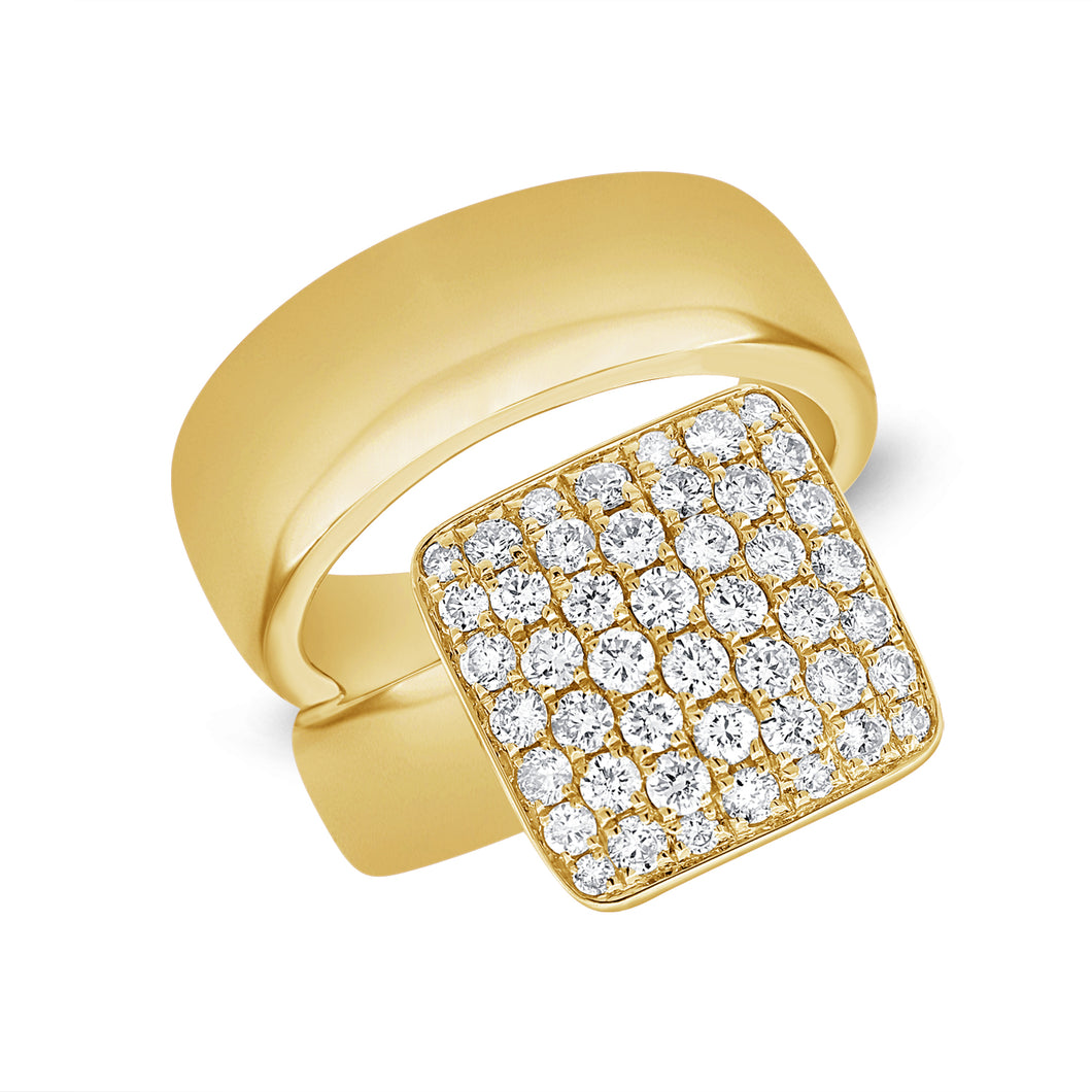 14K Gold Diamond Square Wrap Ring