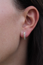 Load image into Gallery viewer, 14K Yellow Gold Diamond Rope Huggies

