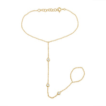 Load image into Gallery viewer, 14K Yellow Gold Diamond Bezel Hand Chain
