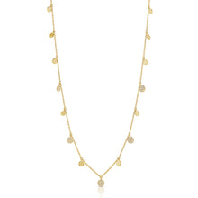 Load image into Gallery viewer, 14K Yellow Gold Diamond Circle Charms Necklace
