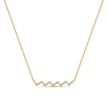 Load image into Gallery viewer, 14K Yellow Gold Diamond Zig Zag Bar Necklace
