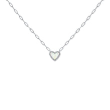 Load image into Gallery viewer, 14K Yellow Gold Paperclip Mother of Pearl Heart Necklace
