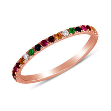 Load image into Gallery viewer, 14K Gold Rainbow Eternity Ring
