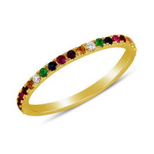 Load image into Gallery viewer, 14K Gold Rainbow Eternity Ring
