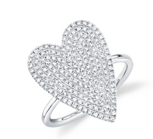 Load image into Gallery viewer, 14K Gold Diamond Medium Elongated Heart Ring
