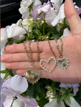 Load image into Gallery viewer, 14K Gold Diamond Spike Heart Paperclip Chain Necklace
