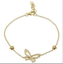 Load image into Gallery viewer, 14K Gold Butterfly Diamond Bracelet
