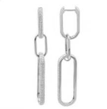 Load image into Gallery viewer, 14K Gold Diamond Link Hanging Earrings
