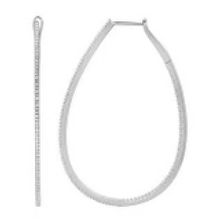 Load image into Gallery viewer, 14K Gold and Diamond Oval Shape Large Hoops
