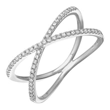 Load image into Gallery viewer, 14k Gold Diamond X Ring
