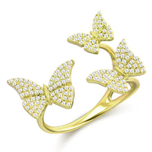 Load image into Gallery viewer, 14K Gold Diamond Multi Butterfly Ring
