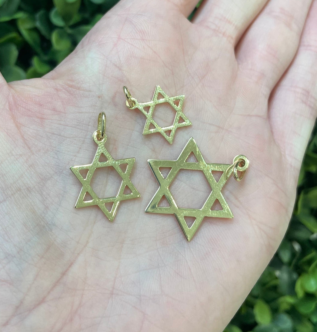 14K Gold Small Star of David Charm