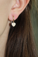 Load image into Gallery viewer, 14K Yellow Gold Heart Charm Kids Huggie
