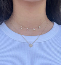 Load image into Gallery viewer, 14K Gold Diamond Love Necklace
