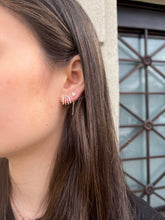 Load image into Gallery viewer, 14K Gold Diamond Baguette Cage Earrings
