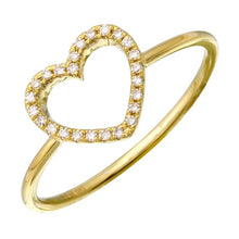Load image into Gallery viewer, 14K Yellow Gold Open Heart Diamond Ring
