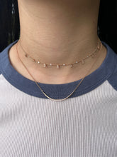 Load image into Gallery viewer, 14k Gold Hanging Diamond with Diamond by the Yard Necklace
