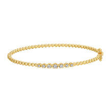 Load image into Gallery viewer, 14K Yellow Gold Diamond Ball Bangle
