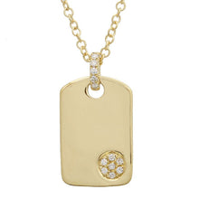 Load image into Gallery viewer, 14k Yellow Gold Dog Tag Diamond Necklace

