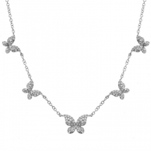 Load image into Gallery viewer, 14K Gold Diamond Multi Butterfly Necklace
