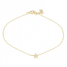 Load image into Gallery viewer, 14K Gold Star Diamond Anklet
