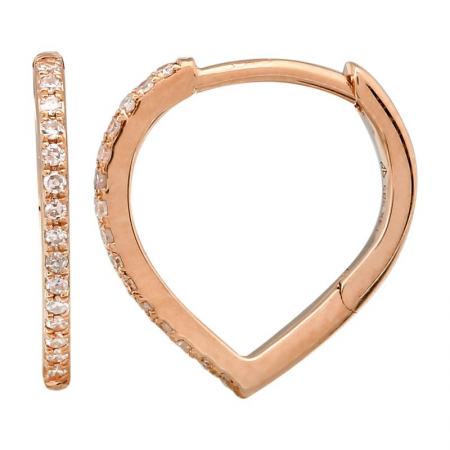 14K Gold Diamond Huggie Earrings