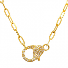 Load image into Gallery viewer, 14K Gold Diamond Clasp Necklace
