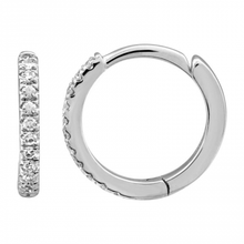 Load image into Gallery viewer, 14K Gold Diamond Mini Round Huggie Earrings 10mm
