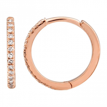 Load image into Gallery viewer, 14K Gold Diamond 12mm Huggies
