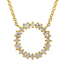 Load image into Gallery viewer, 14K Gold Diamond Open Circle Necklace
