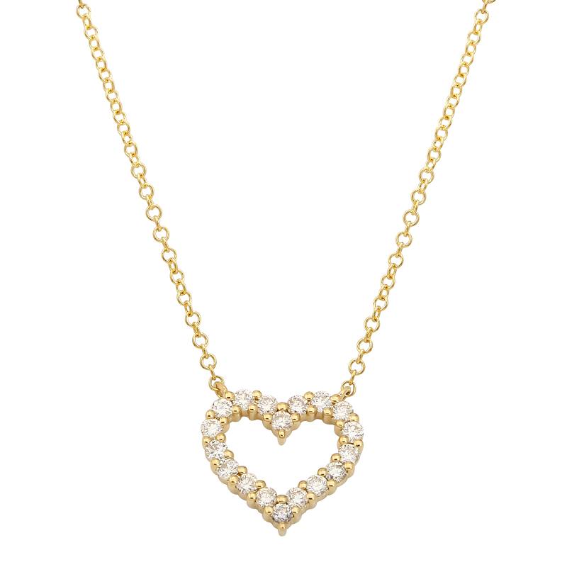 14K Gold Open Heart Necklace