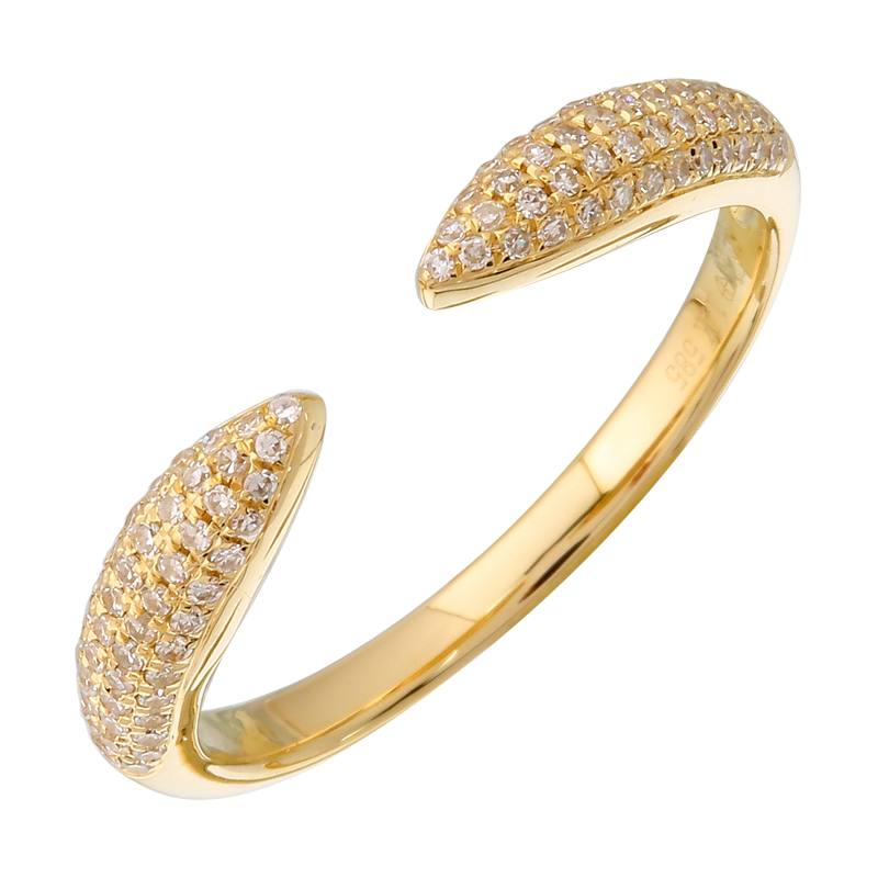 14K Gold Diamond Claw Ring