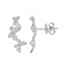 Load image into Gallery viewer, 14K Gold Butterfly Diamond Earrings
