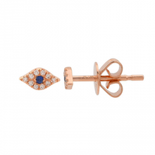 Load image into Gallery viewer, 14K Gold Evil Eye Diamond Earrings (for second hole only)
