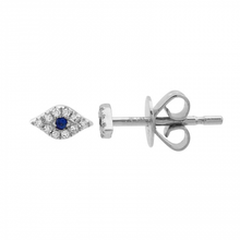 Load image into Gallery viewer, 14K Gold Evil Eye Diamond Earrings (for second hole only)
