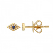 Load image into Gallery viewer, 14K Gold Evil Eye Diamond Earrings (for second hole only)
