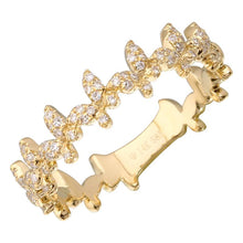 Load image into Gallery viewer, 14k Yellow Gold Butterfly Diamond Ring
