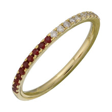Load image into Gallery viewer, 14K Yellow Gold Half Ruby Half Diamond Ring

