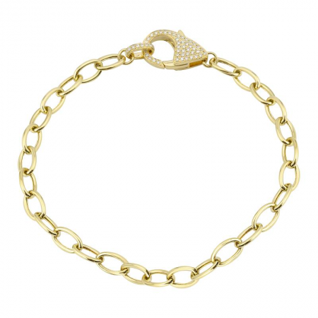 14K Yellow Gold Lobster Clasp Chain Link Bracelet