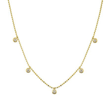 Load image into Gallery viewer, 14K Yellow Gold Diamond Bezel Beaded Necklace
